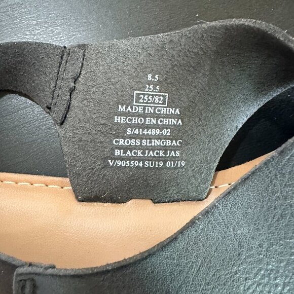 OLD NAVY Faux-Leather Cross-Strap Slingback Sandals Black Size 8.5 - Picture 7 of 15